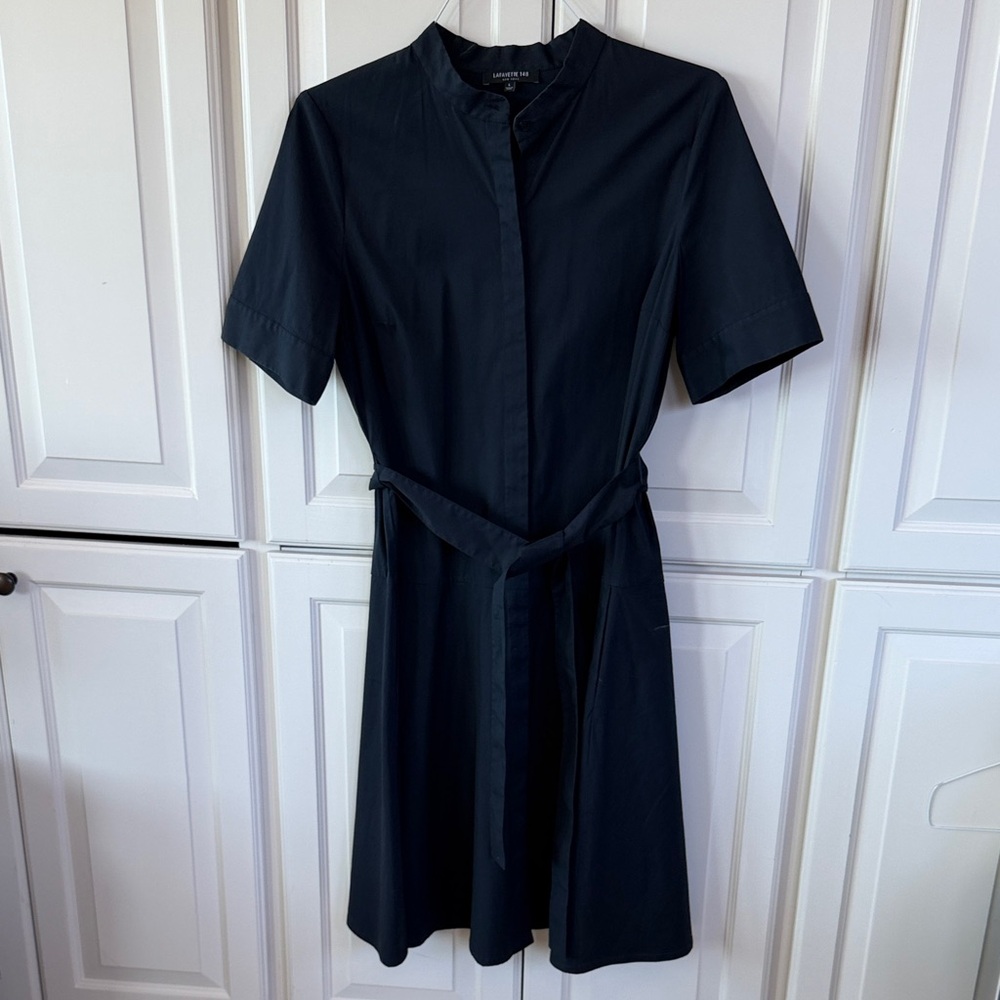 Lafayette 148 New York Navy Midi Dress